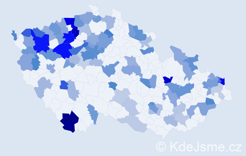 Jméno: 'Malvína', počet výskytů 202 v celé ČR