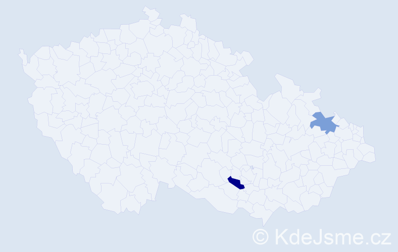 Jméno: 'Christof', počet výskytů 2 v celé ČR