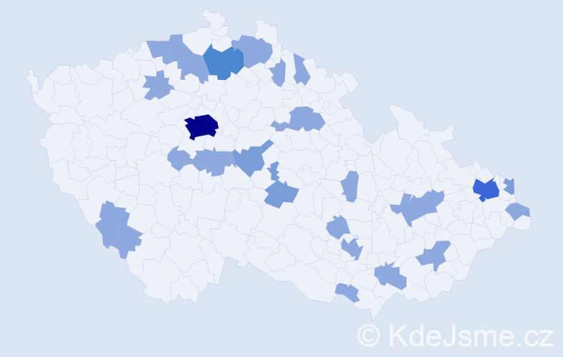 Jméno: 'Kornélia', počet výskytů 42 v celé ČR
