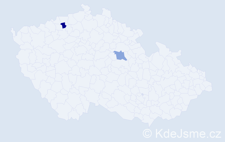 Jméno: 'Rudolf Samuel', počet výskytů 2 v celé ČR