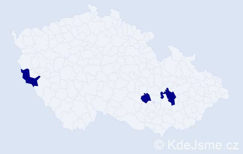 Jméno: 'Slavo', počet výskytů 3 v celé ČR
