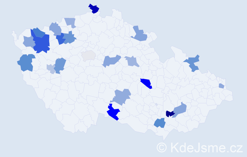 Jméno: 'Piroška', počet výskytů 26 v celé ČR