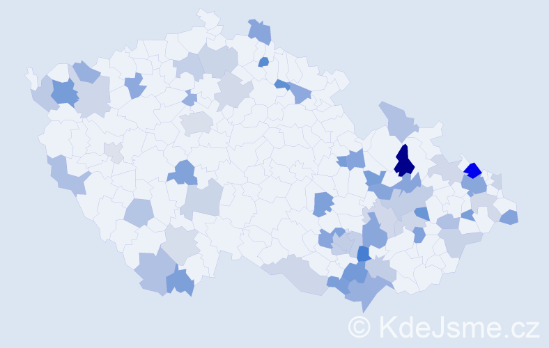 Jméno: 'Bernardina', počet výskytů 87 v celé ČR