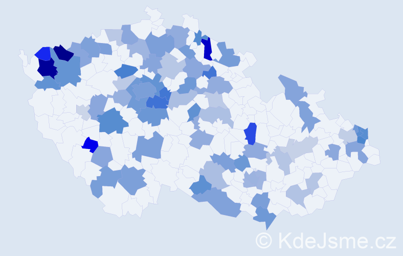 Jméno: 'Attila', počet výskytů 132 v celé ČR