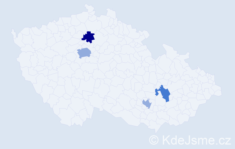 Jméno: 'Nadir', počet výskytů 6 v celé ČR