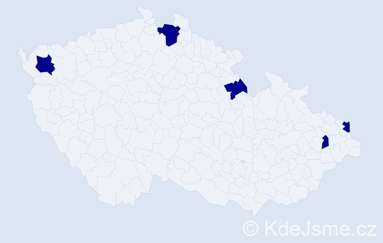 Jméno: 'Daniel Ladislav', počet výskytů 5 v celé ČR