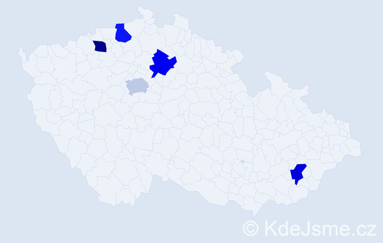 Jméno: 'Irena Anna', počet výskytů 5 v celé ČR