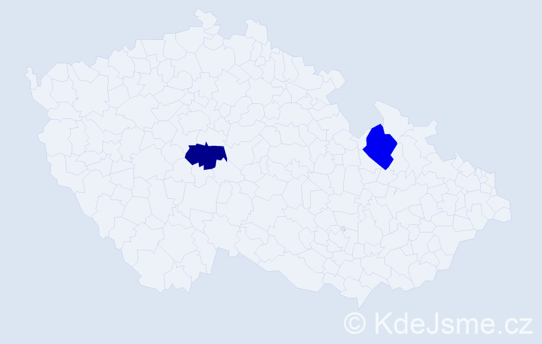 Jméno: 'Sofie Kamila', počet výskytů 2 v celé ČR