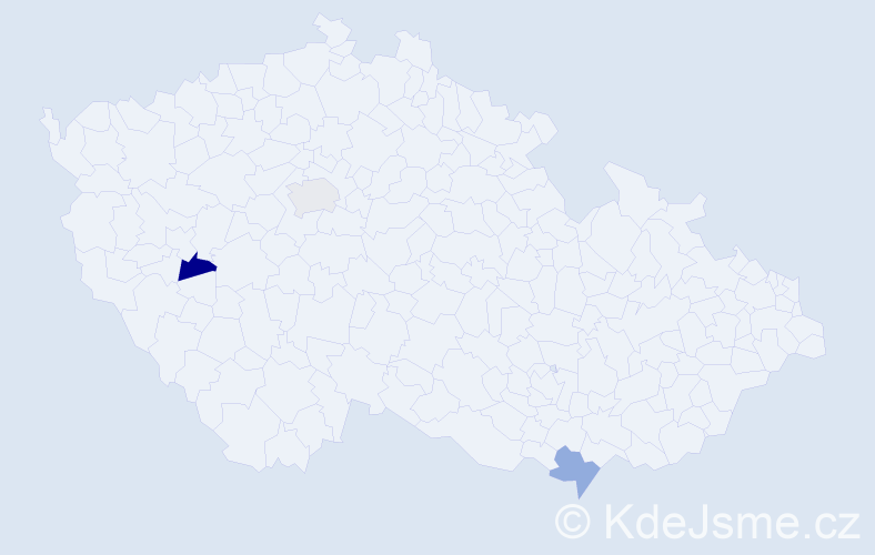 Jméno: 'Burkhard', počet výskytů 3 v celé ČR