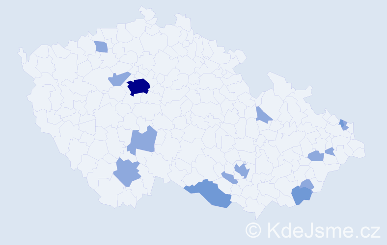 Jméno: 'Jela', počet výskytů 23 v celé ČR