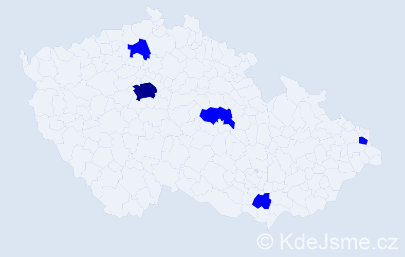 Jméno: 'Mikaela', počet výskytů 6 v celé ČR