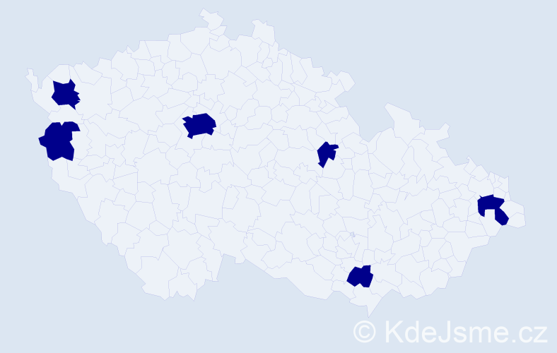 Jméno: 'Dimiter', počet výskytů 6 v celé ČR