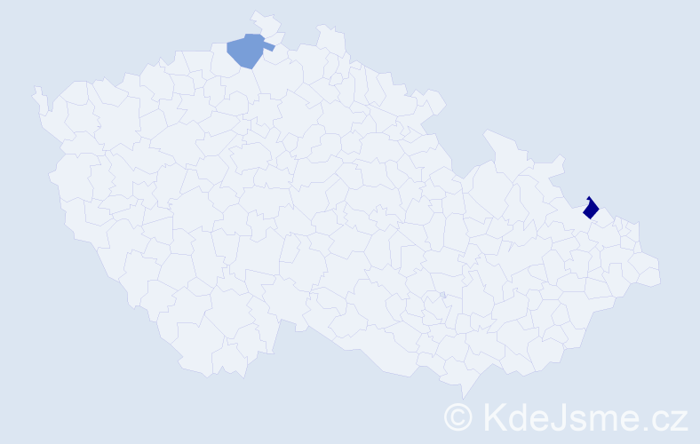 Jméno: 'Rosel', počet výskytů 2 v celé ČR