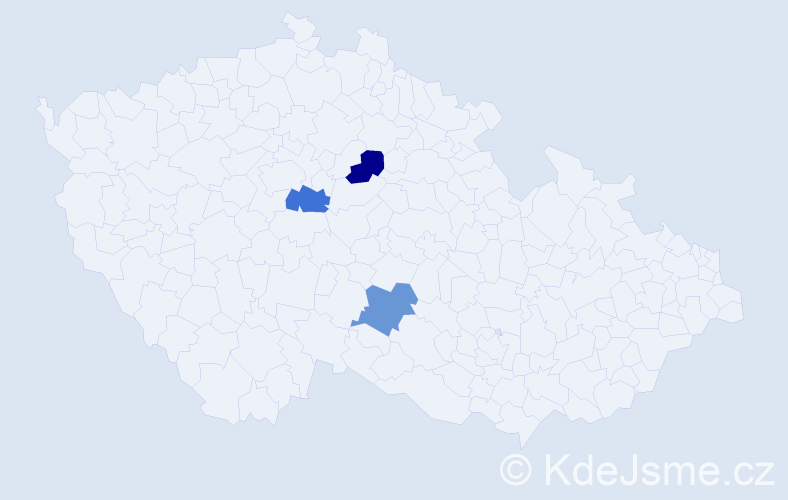 Jméno: 'Delie', počet výskytů 3 v celé ČR