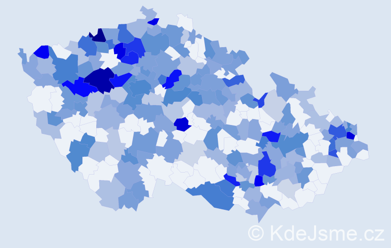 Jméno: 'Světluše', počet výskytů 440 v celé ČR