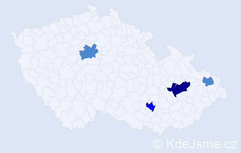 Jméno: 'Tino', počet výskytů 8 v celé ČR