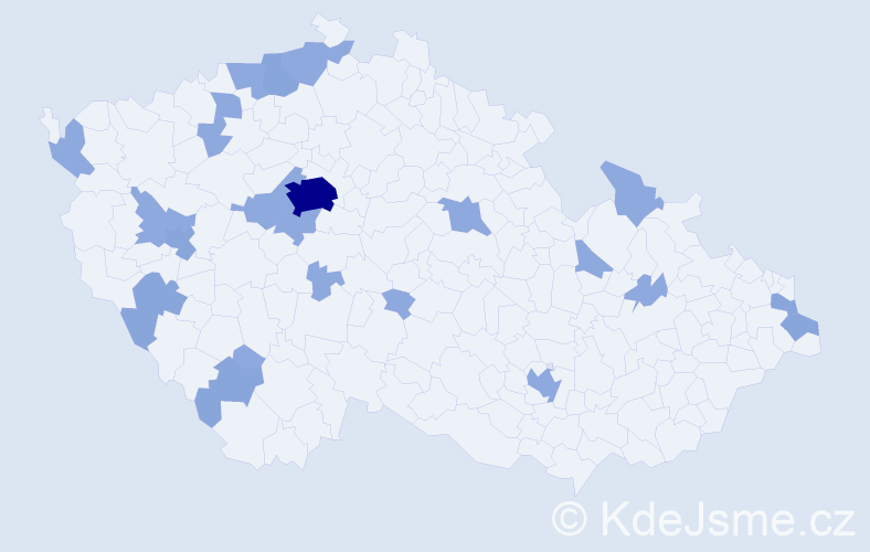 Jméno: 'Emilian', počet výskytů 40 v celé ČR