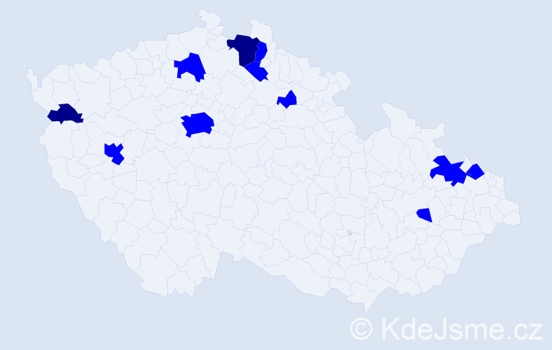 Jméno: 'Dětřich', počet výskytů 13 v celé ČR