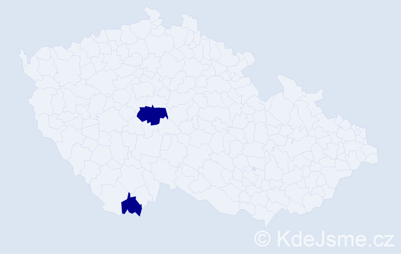 Jméno: 'Milca', počet výskytů 2 v celé ČR