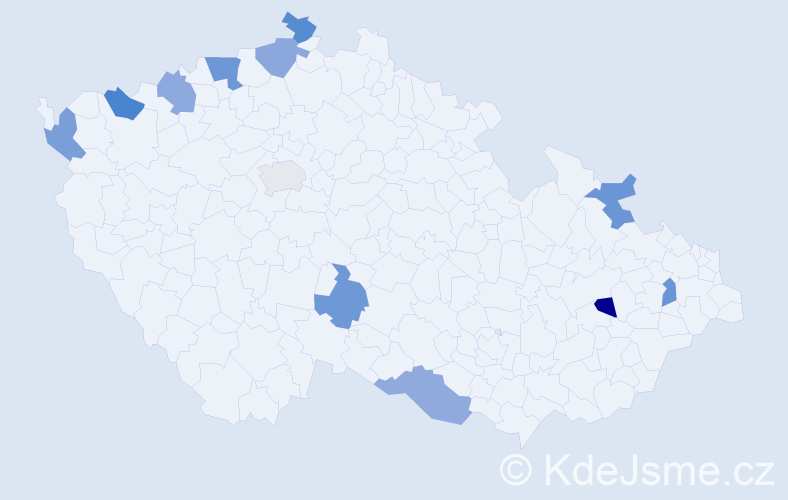 Jméno: 'Kieu', počet výskytů 13 v celé ČR