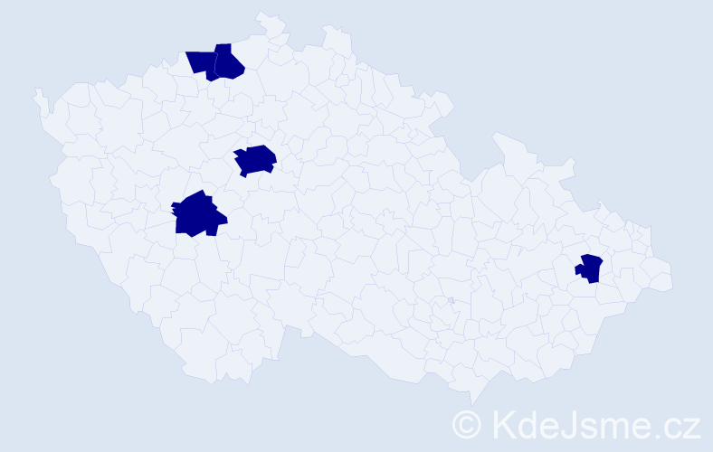 Jméno: 'Chien', počet výskytů 5 v celé ČR