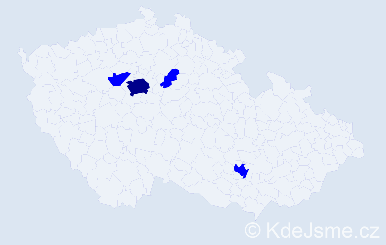 Jméno: 'Xiaoming', počet výskytů 5 v celé ČR