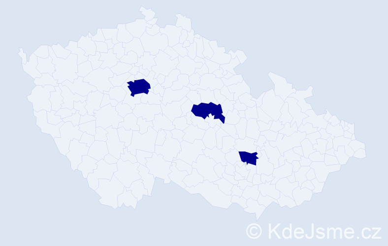 Jméno: 'Bence', počet výskytů 3 v celé ČR
