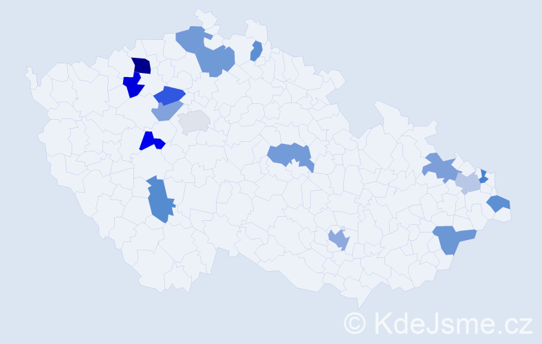 Jméno: 'Ashley', počet výskytů 20 v celé ČR
