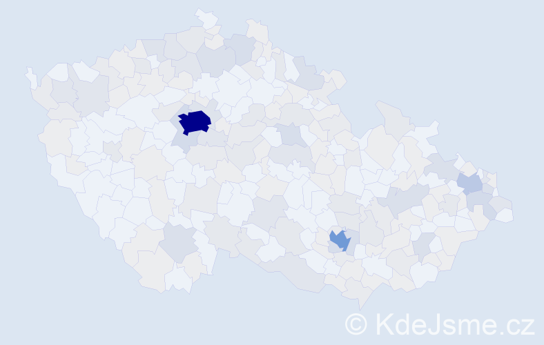 Jméno: 'Mia', počet výskytů 467 v celé ČR