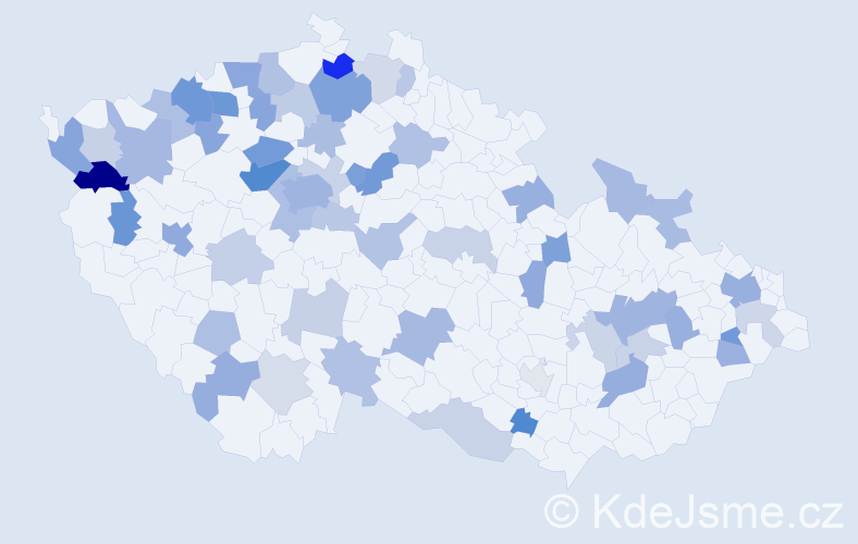 Jméno: 'Valerij', počet výskytů 110 v celé ČR
