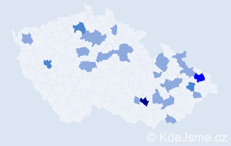 Jméno: 'Jenička', počet výskytů 34 v celé ČR