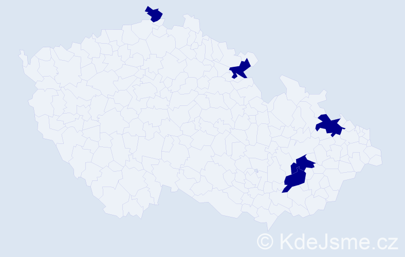 Jméno: 'Sebastián Petr', počet výskytů 5 v celé ČR
