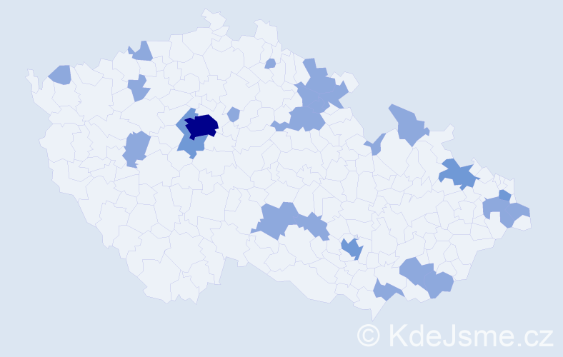 Jméno: 'Aron', počet výskytů 34 v celé ČR