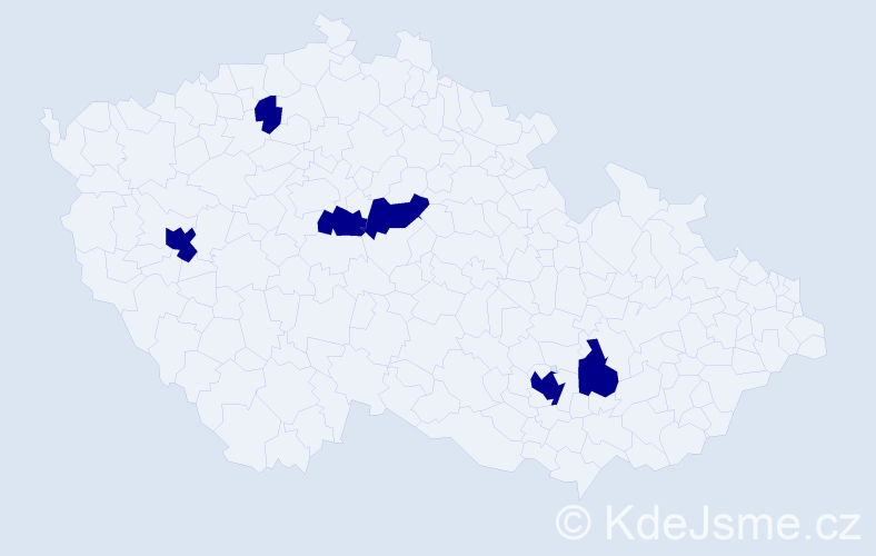 Jméno: 'Ottakar', počet výskytů 6 v celé ČR