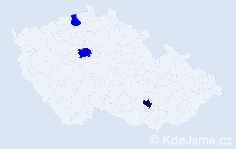 Jméno: 'Cezar', počet výskytů 4 v celé ČR