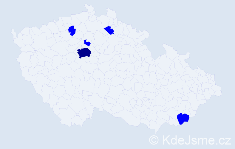 Jméno: 'Kryštof Jiří', počet výskytů 6 v celé ČR