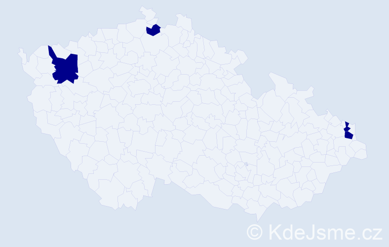 Jméno: 'Kaila', počet výskytů 4 v celé ČR