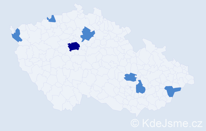 Jméno: 'Klementýna', počet výskytů 9 v celé ČR