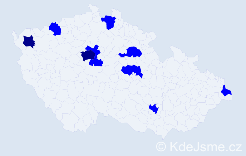 Jméno: 'Ljuben', počet výskytů 13 v celé ČR