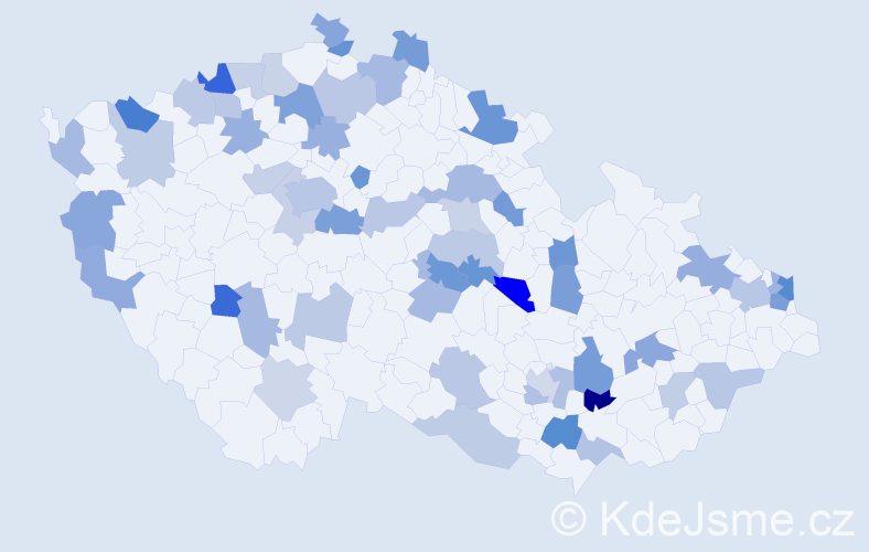 Jméno: 'Želmíra', počet výskytů 87 v celé ČR