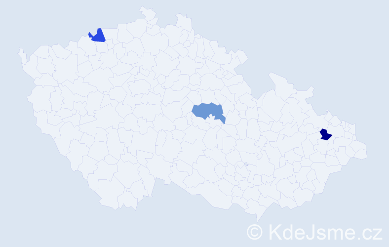 Jméno: 'Valina', počet výskytů 3 v celé ČR