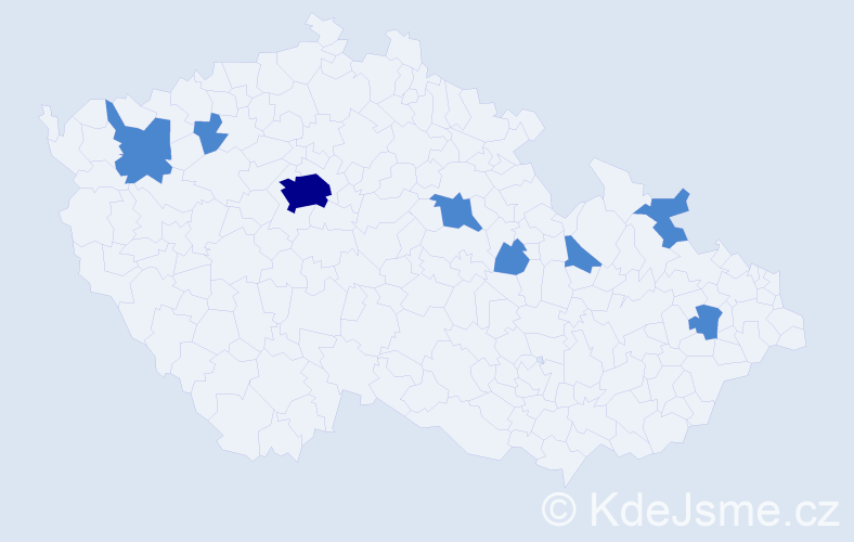 Jméno: 'Mikola', počet výskytů 10 v celé ČR