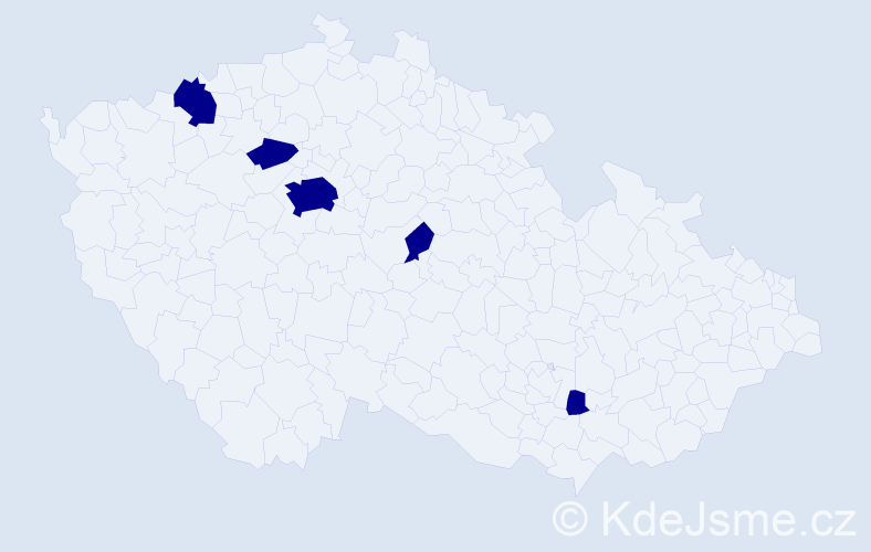 Jméno: 'Bělinka', počet výskytů 5 v celé ČR