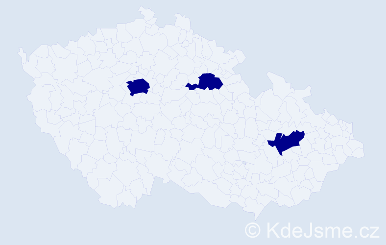 Jméno: 'Blerta', počet výskytů 3 v celé ČR