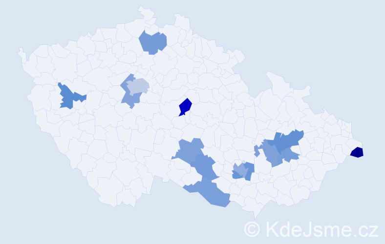 Jméno: 'Janika', počet výskytů 18 v celé ČR