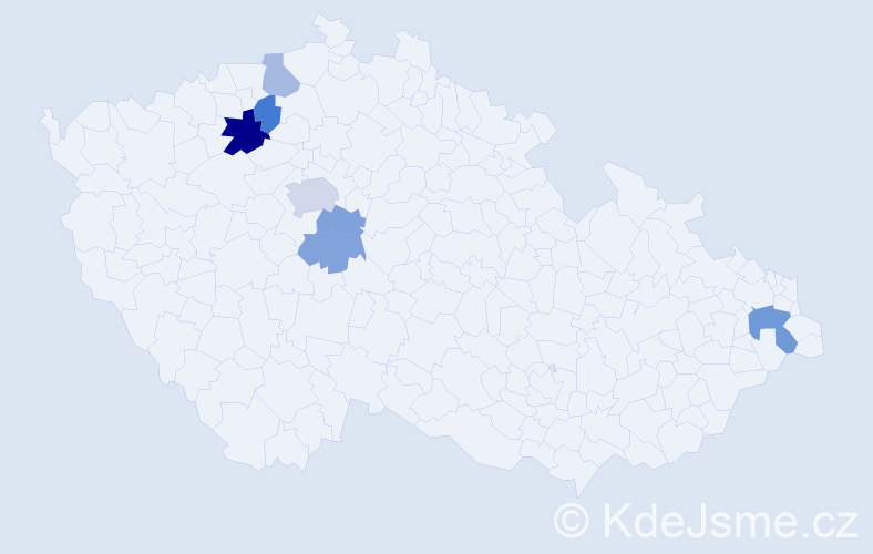 Jméno: 'Asen', počet výskytů 12 v celé ČR