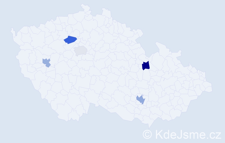 Jméno: 'Jan Hugo', počet výskytů 6 v celé ČR