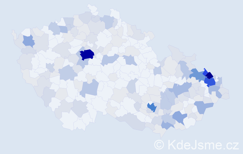 Jméno: 'Bernard', počet výskytů 512 v celé ČR