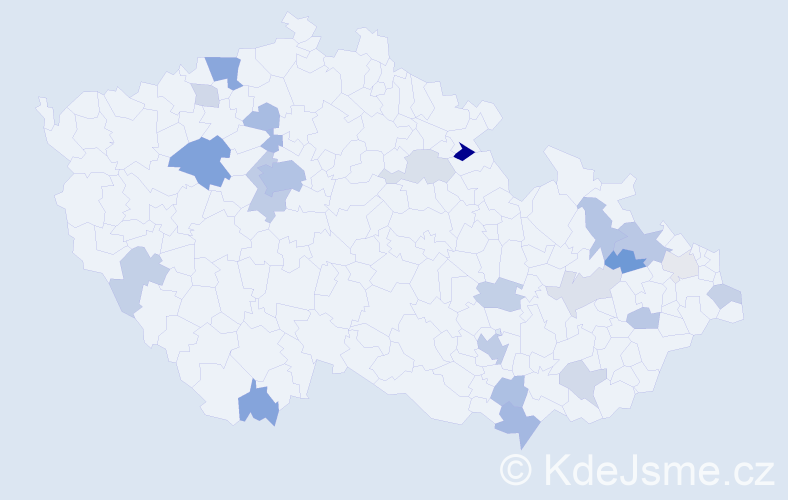 Jméno: 'Petar', počet výskytů 54 v celé ČR