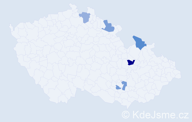Jméno: 'Baruška', počet výskytů 5 v celé ČR